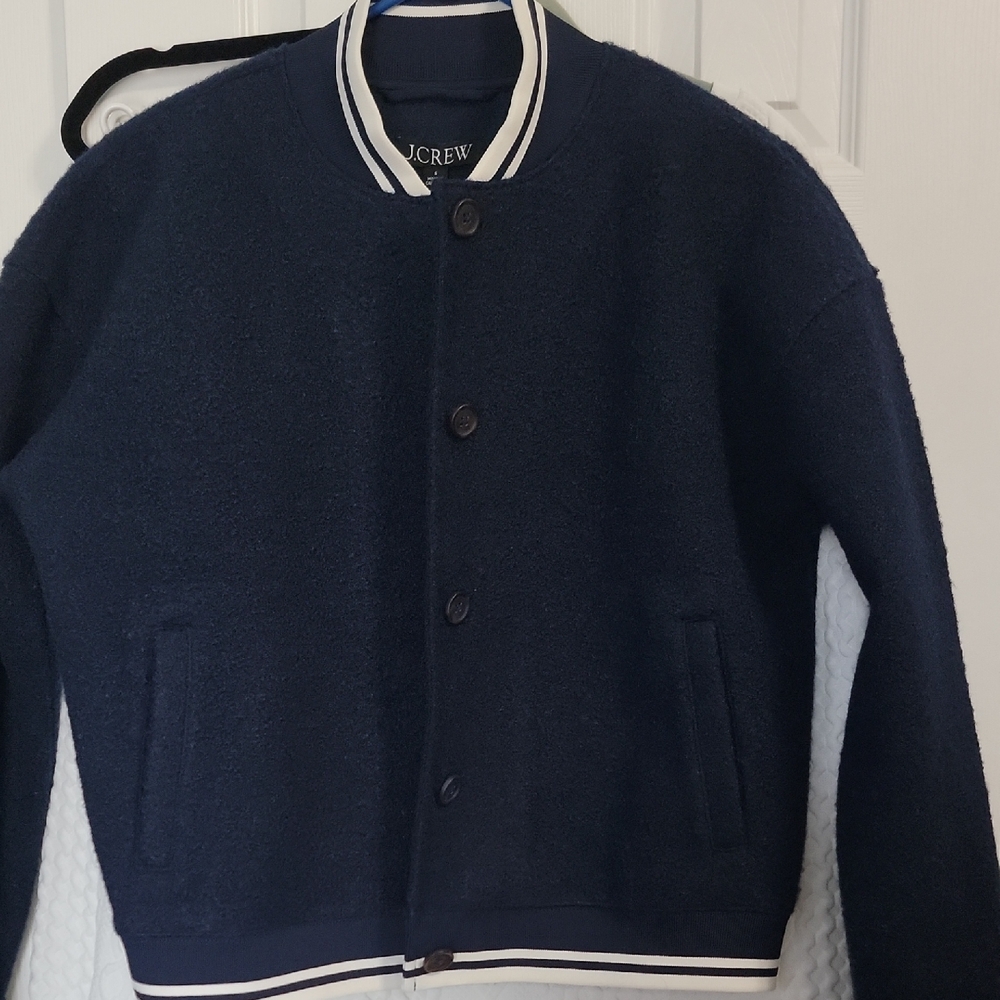 Nwt .J. Crew Womens Dark Blue Varsity Jacket